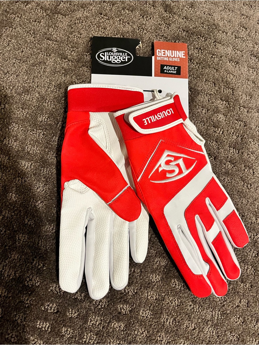 Louisville Slugger Genuine Batting Gloves Adult XL Red/White WTL6104SCXL